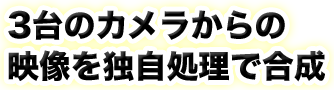 3台のカメラからの映像を独自処理で合成